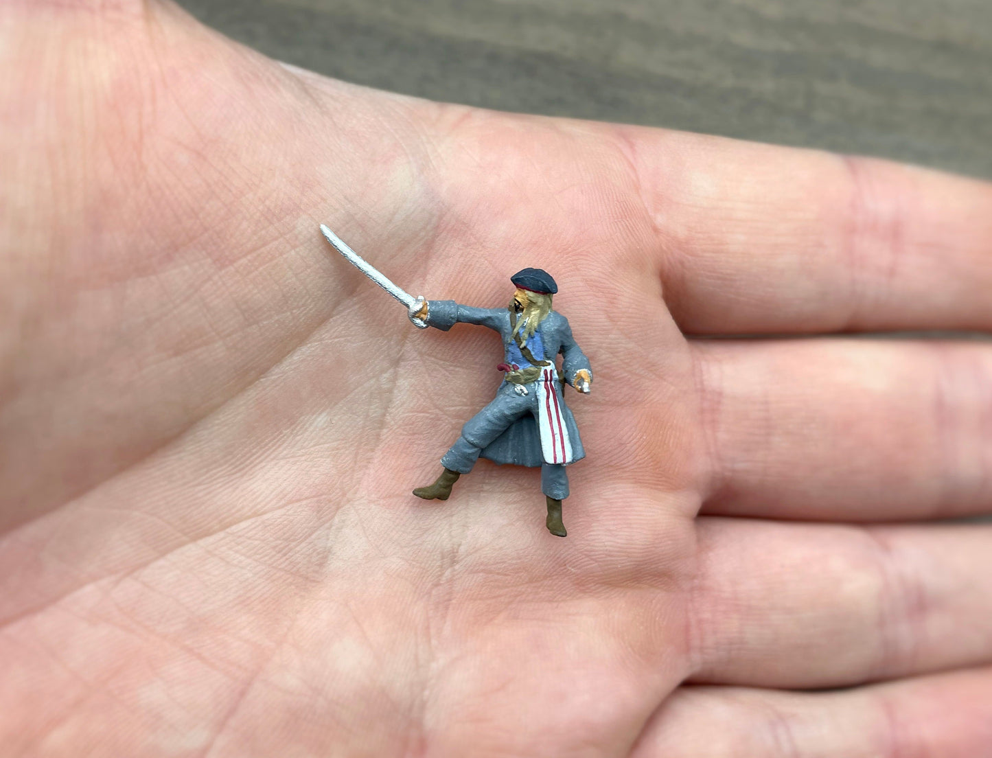 Pirate Captains. Stood and with Sword. Miniature Human Figures. 1:64 Scale