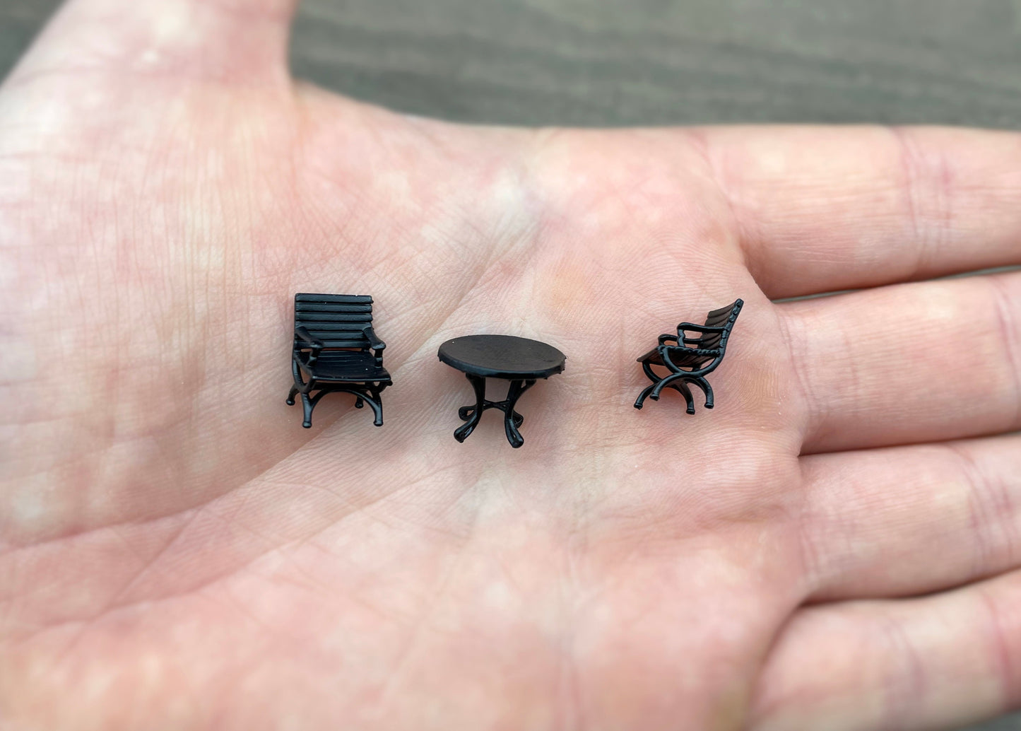Miniature Furniture. Tables, Chairs, Sofa, Bench. 1:64 Scale