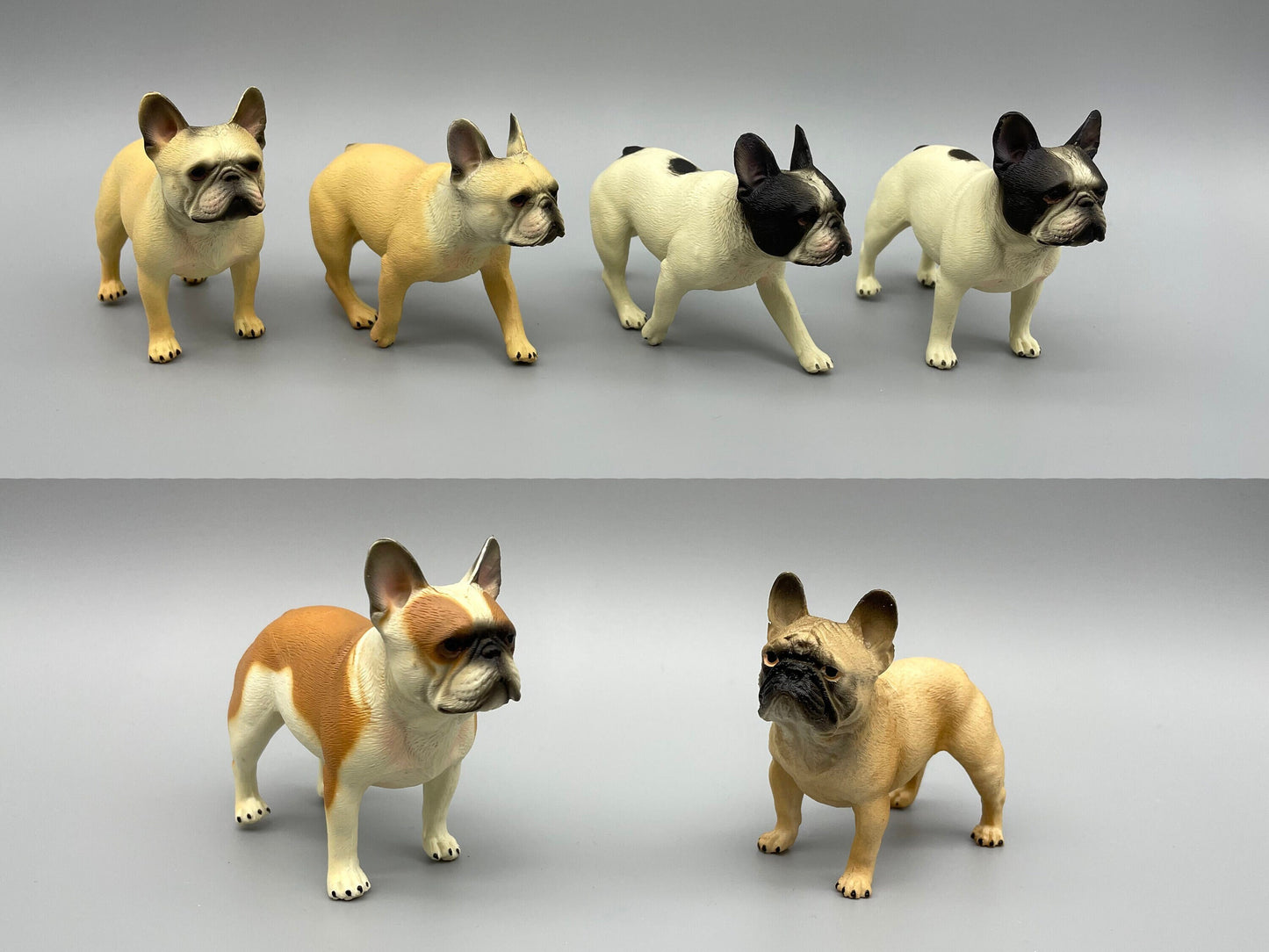 French Bulldogs. Realistic Miniature 1:6 Scale Models