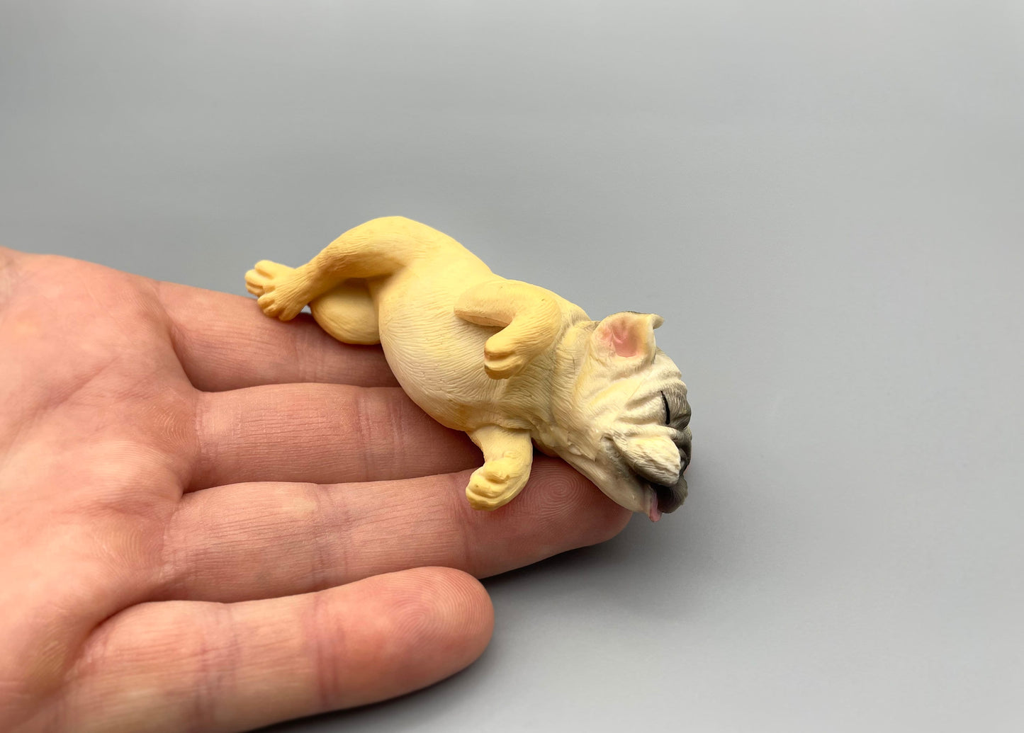 Miniature Bulldog and Frenchie Models. French and English Dog Figures