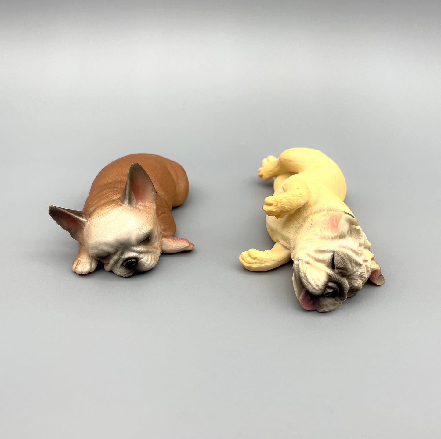Miniature Bulldog and Frenchie Models. French and English Dog Figures