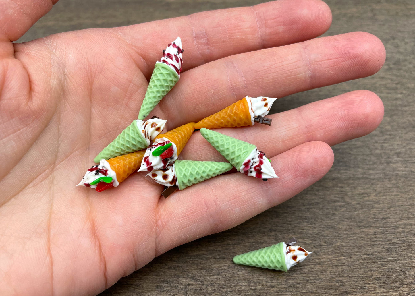 Miniature Ice Cream Cones. 1:6/12 Scale. Kitchen Food Dollhouse Accessories