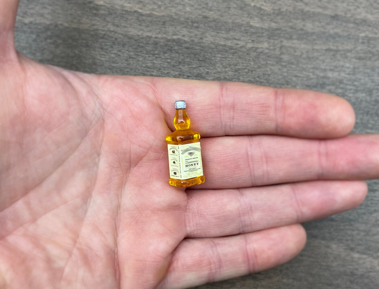 Miniature Whiskey Bottle 1:6 Scale Dollhouse Bar Prop Side View