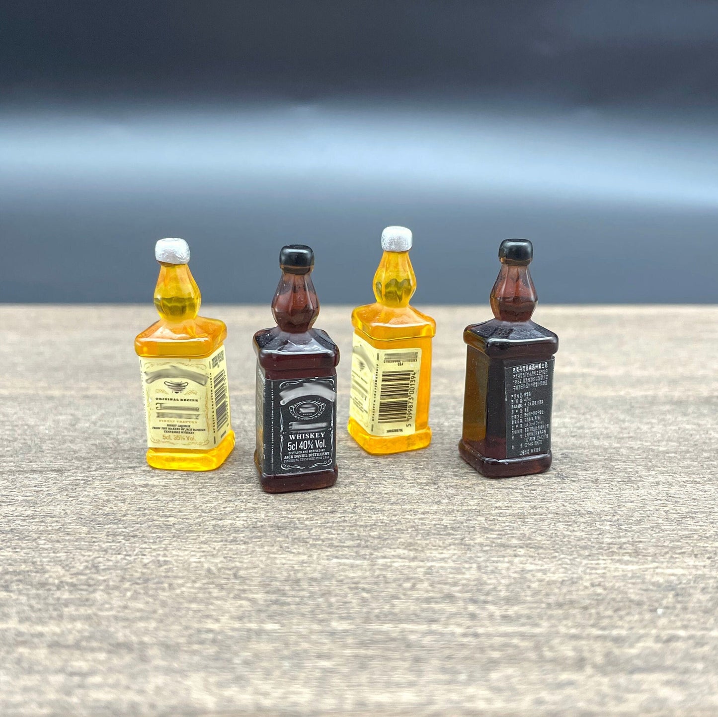 Miniature Whiskey Bottles. 1:6 Scale Dollhouse Kitchen Accessories