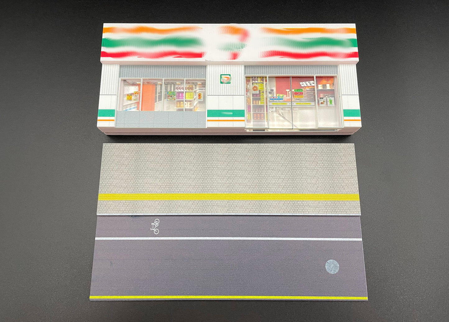 Miniature Shop and Street Diorama Scene with Lights For 1:64 Scale Cars and People