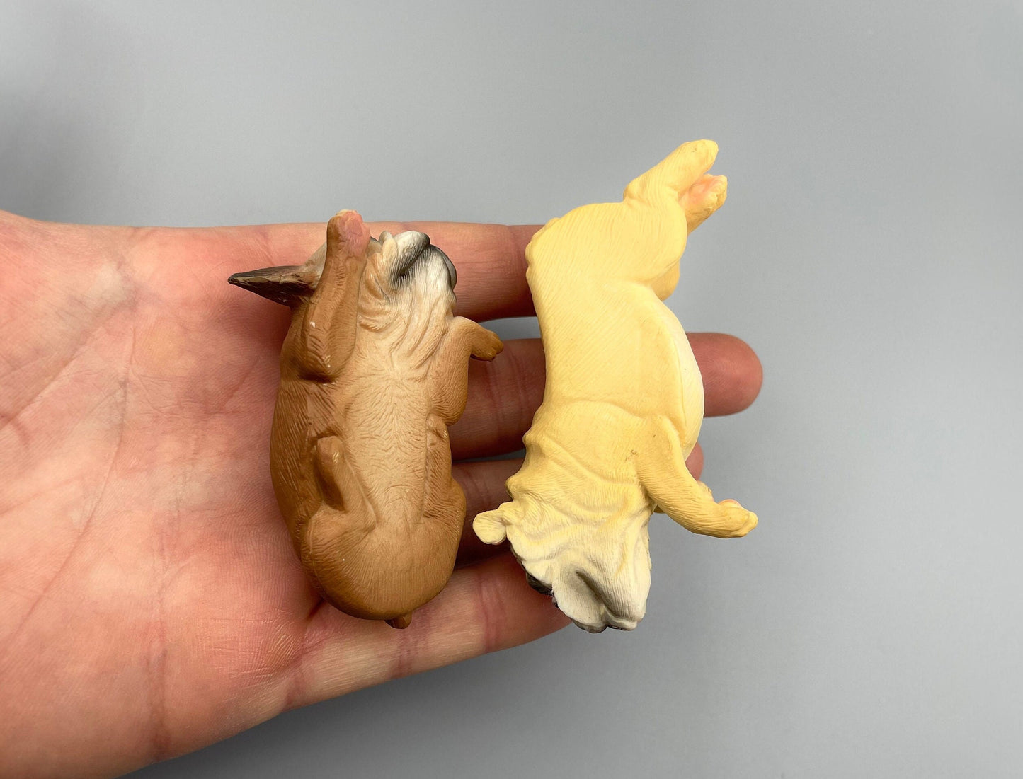 Miniature Bulldog and Frenchie Models. French and English Dog Figures