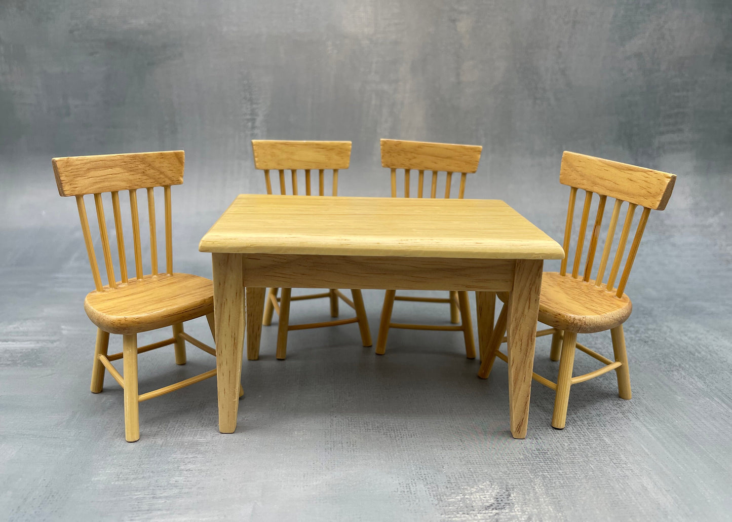 Miniature Table and 4 chairs. Dollhouse furniture. Scale 1:12