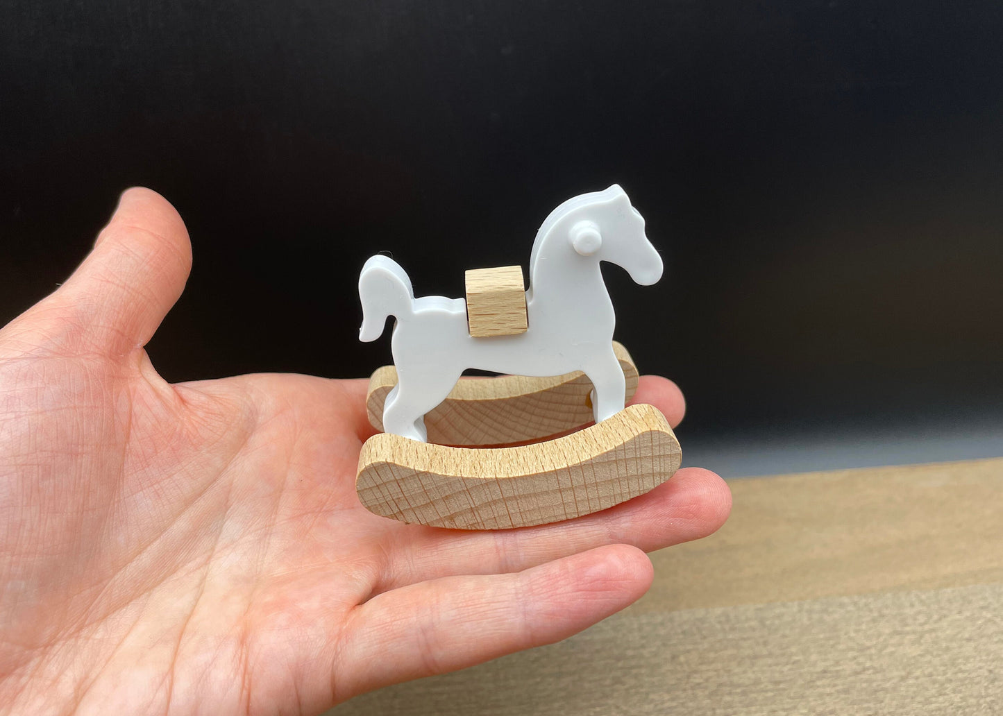 Miniature Rocking Horse. 1:12 Scale. Cute Dollhouse Accessory