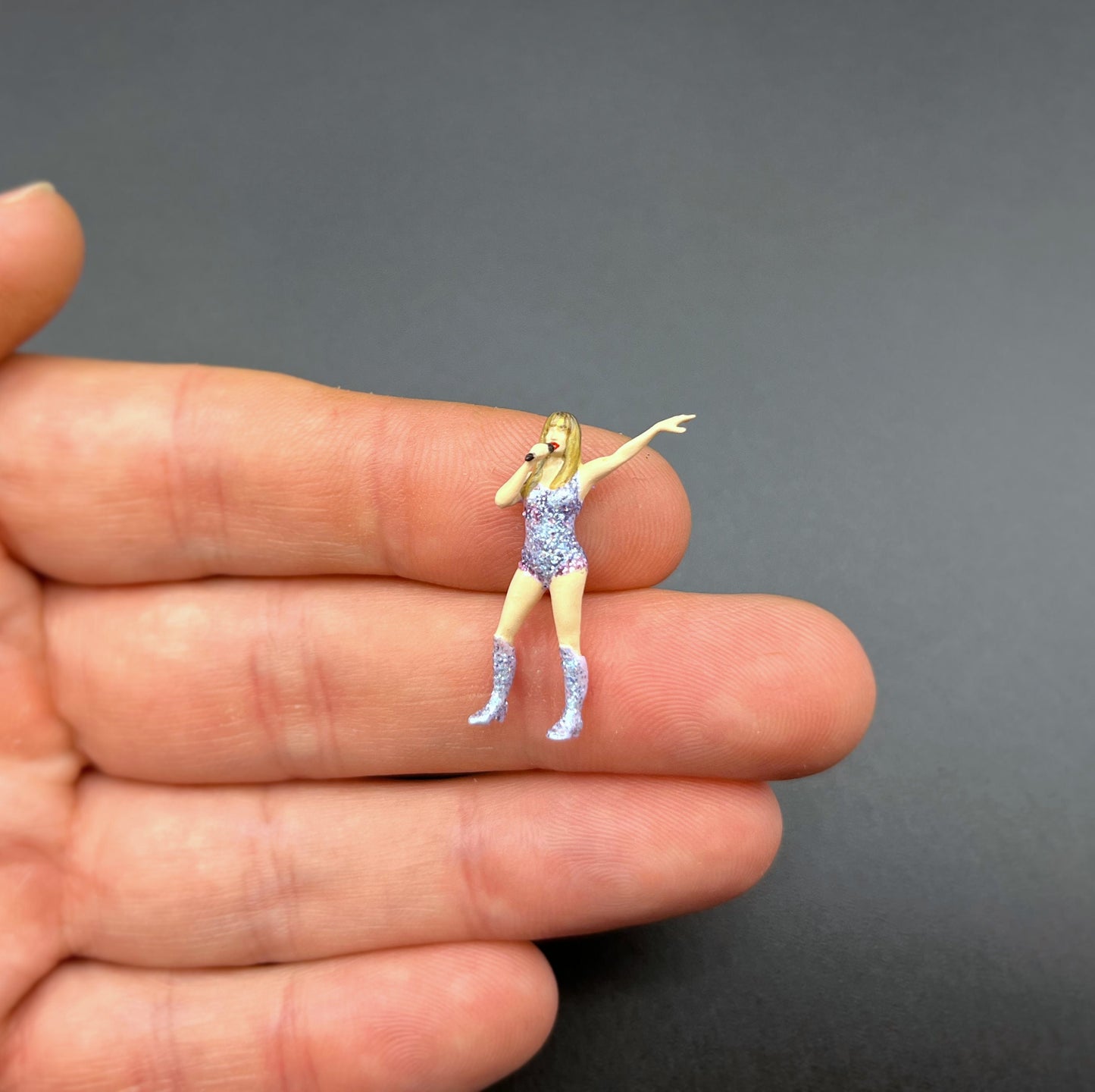 Taylor Swift Model. The Eras Tour. Glitter Rhinestone Bodysuit. Miniature 1:64 Scale