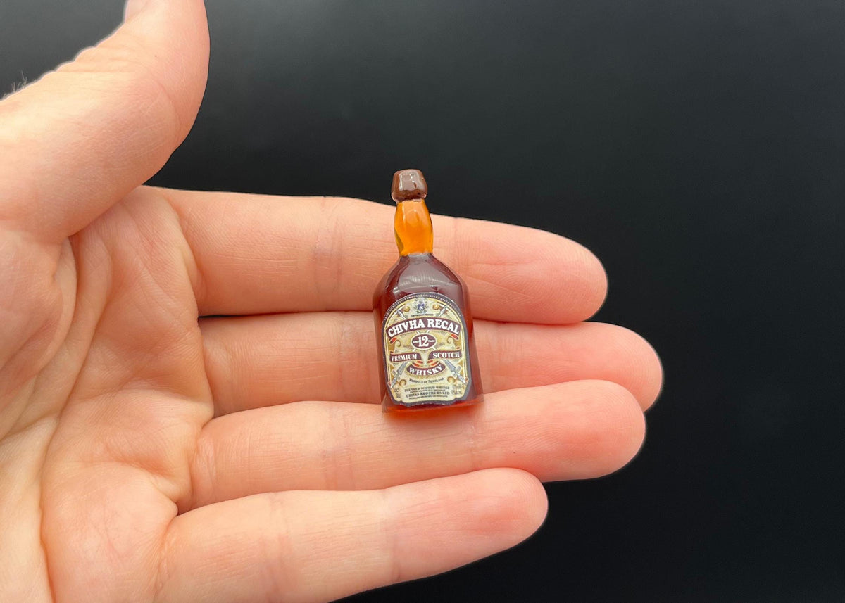 Miniature Whiskey Bottle 1:6 Scale Dollhouse Kitchen Accessory