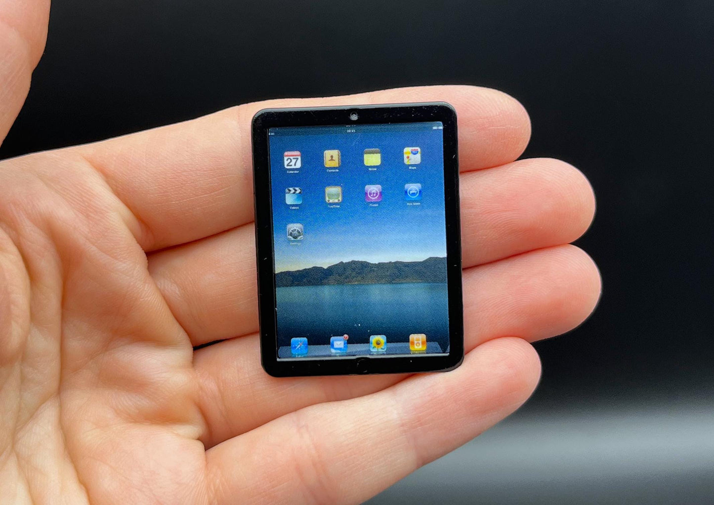 Miniature Apple Ipad Black or Pink Mini Tablet. Dollhouse Accessory. 1:6 Scale