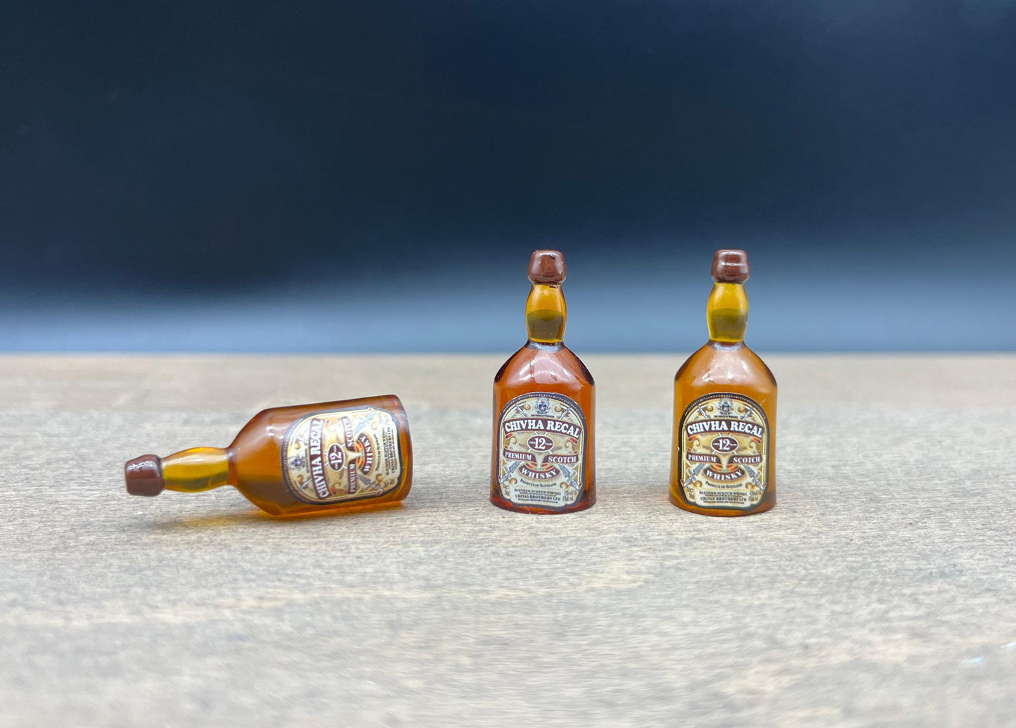 Miniature Whiskey Bottle 1:6. Scale Dollhouse Kitchen Accessories