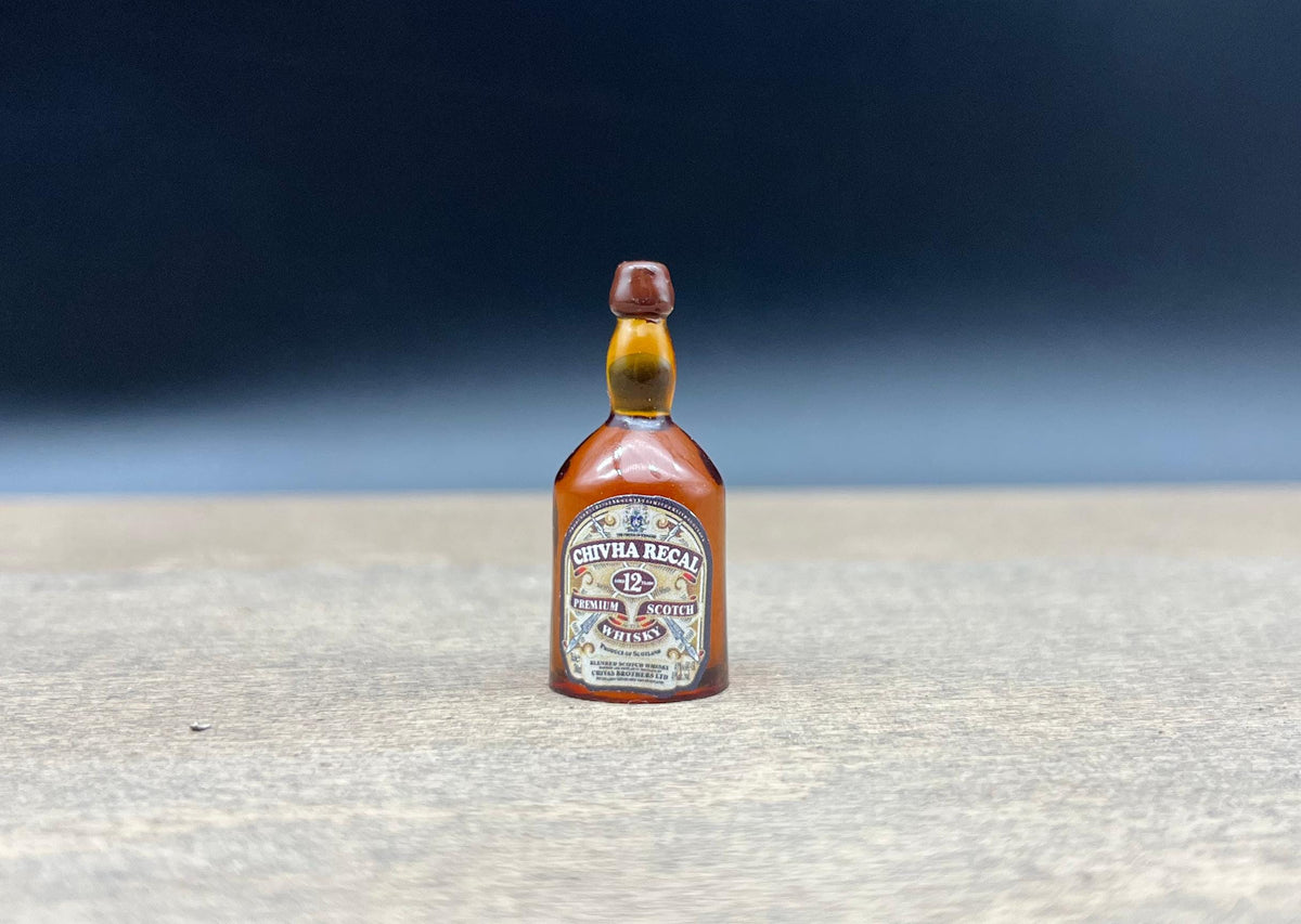 Miniature Whiskey Bottle 1:6 Scale Realistic Replica Close-Up