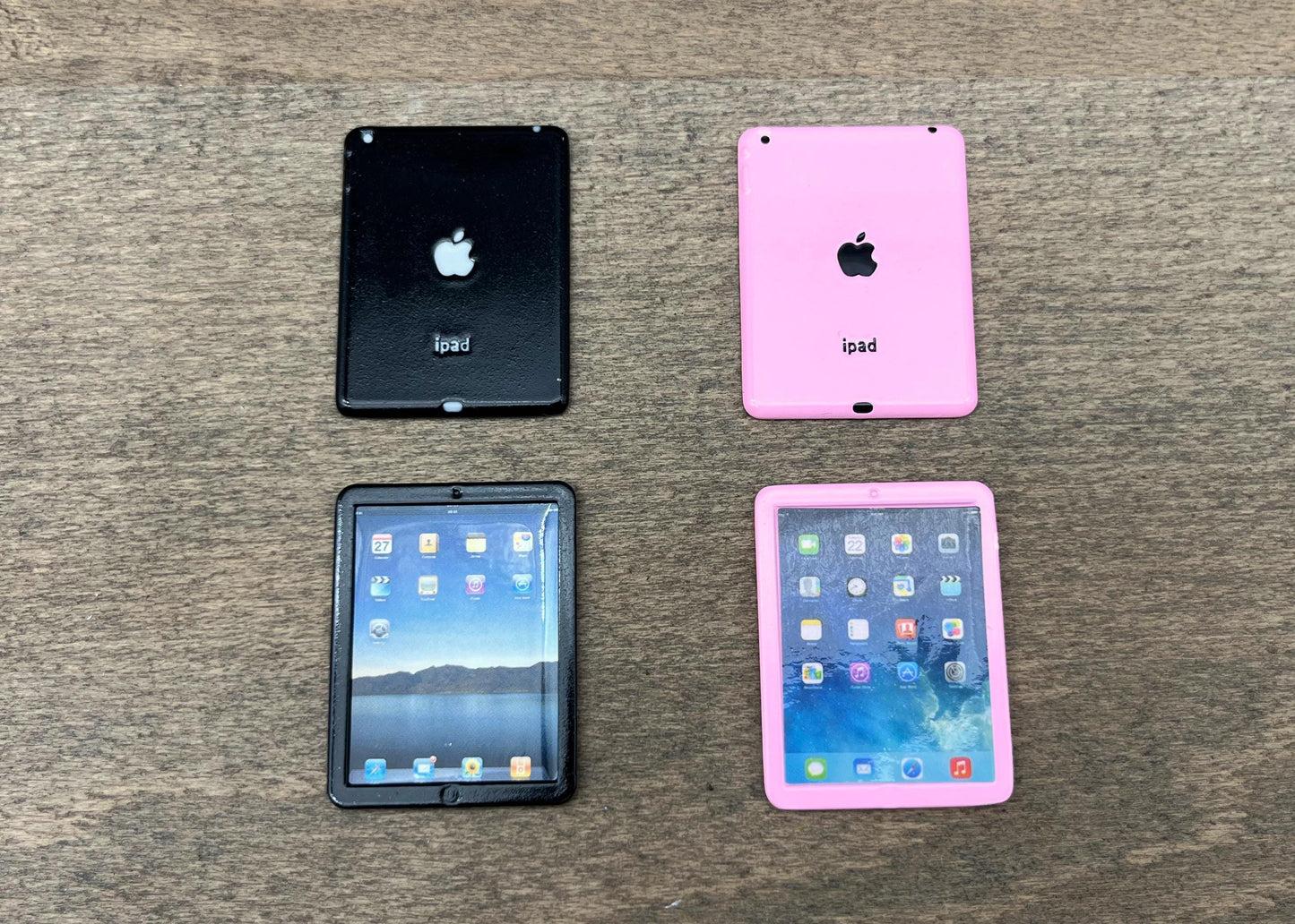 Miniature Apple Ipad Black or Pink Mini Tablet. Dollhouse Accessory. 1:6 Scale
