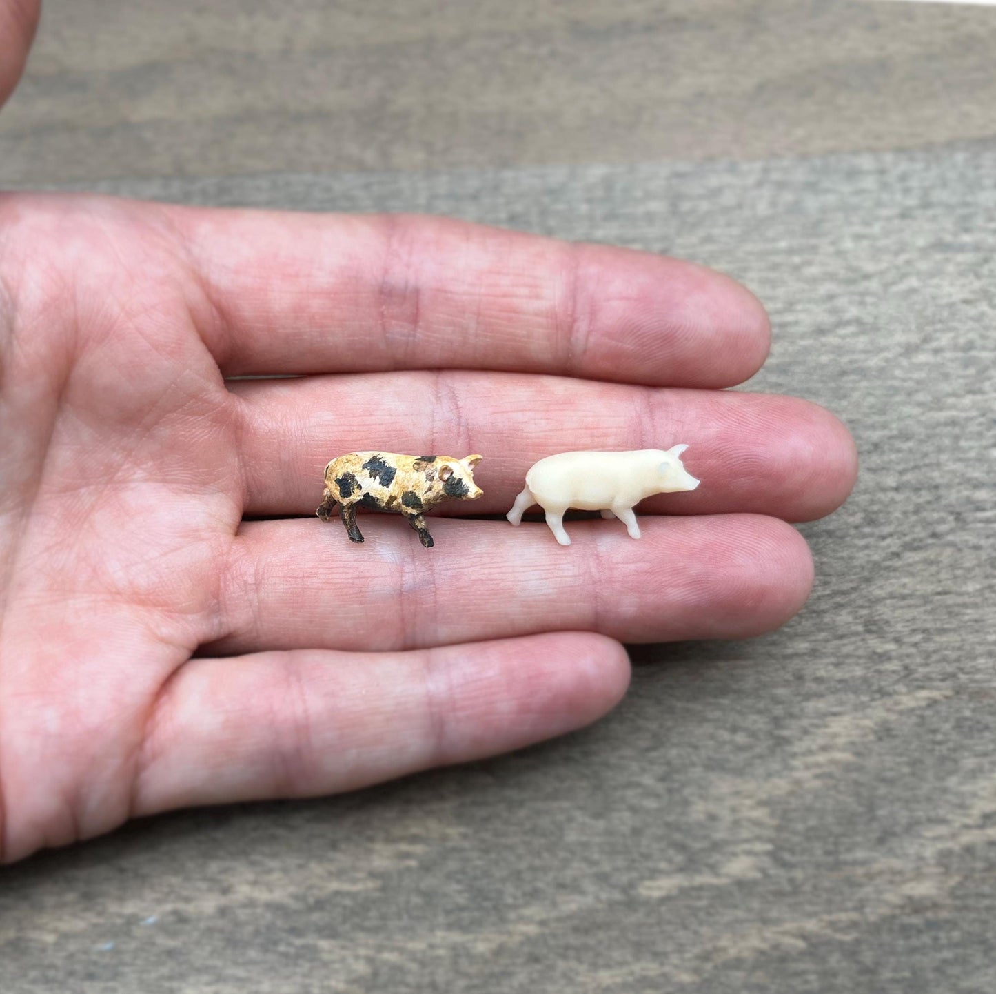 Miniature Unpainted Dirty Pig 1:64 Scale 0.35 Inch Tall Realistic Model