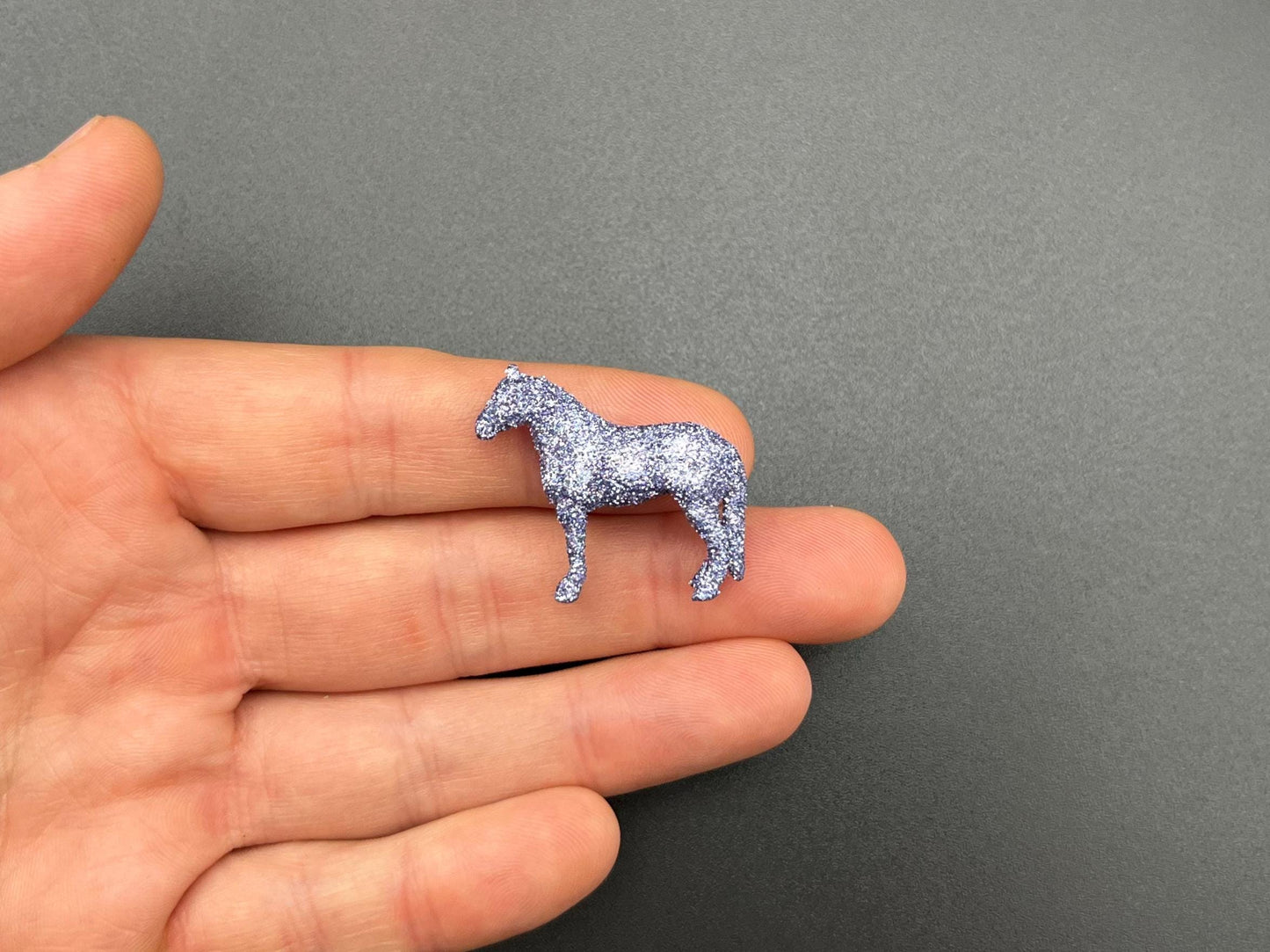 Glitter Covered Horses. 1:64 Scale. Miniature Animal Figures