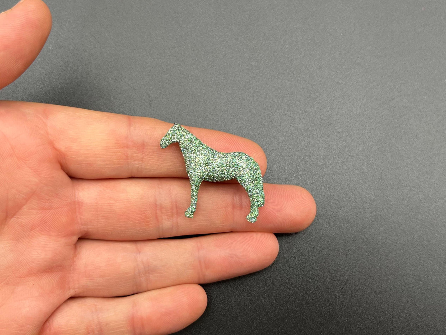 Glitter Covered Horses. 1:64 Scale. Miniature Animal Figures