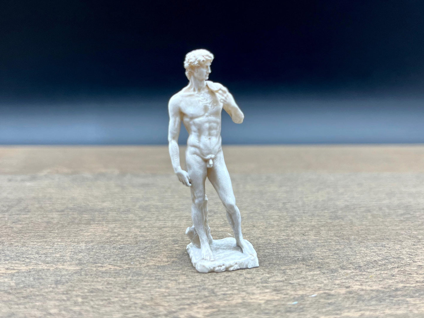 Miniature David Sculpture Michelangelo Marble Effect Scale Comparison