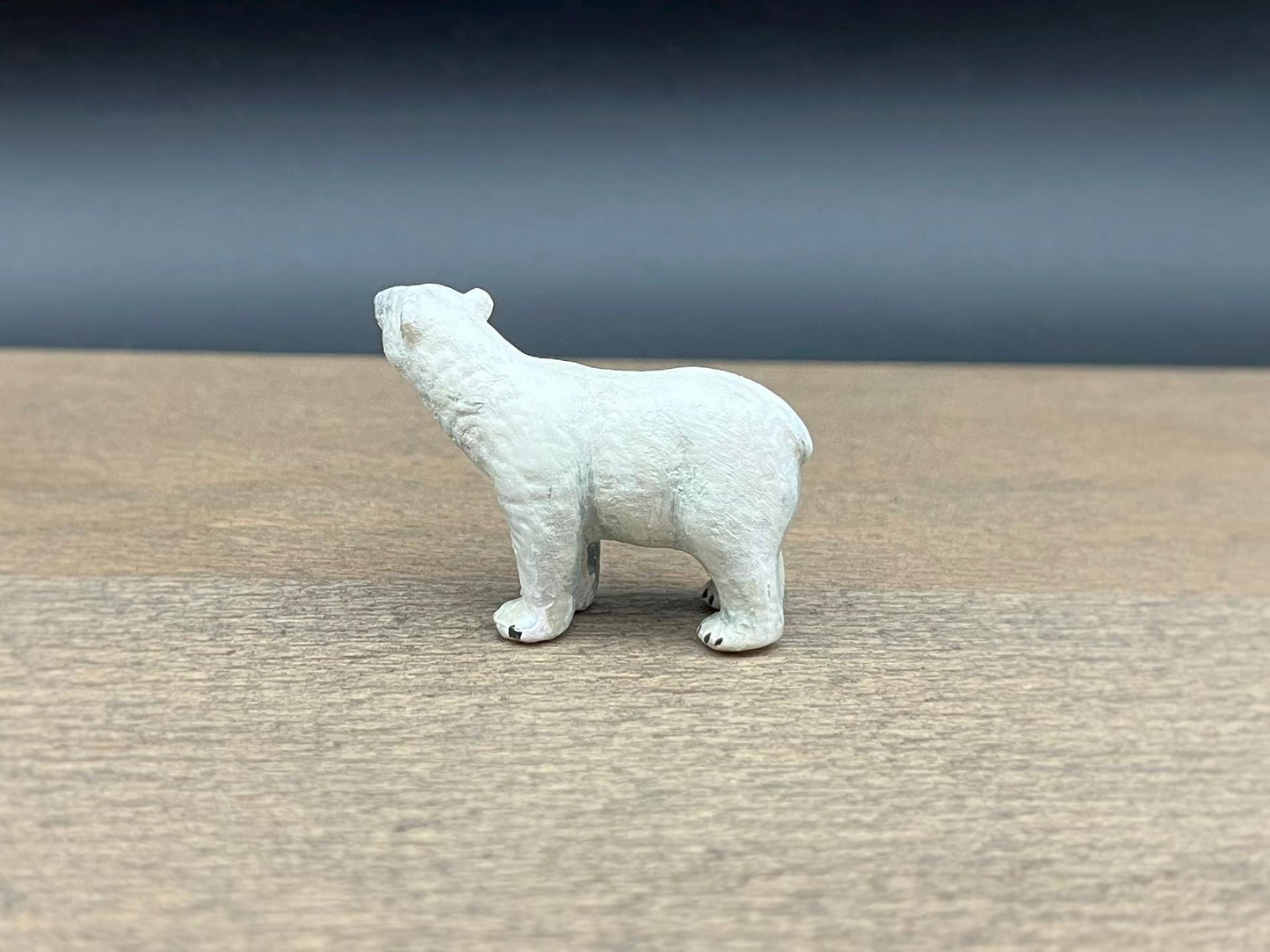 Miniature Polar Bear 1:64 Scale Hand-Painted Back View