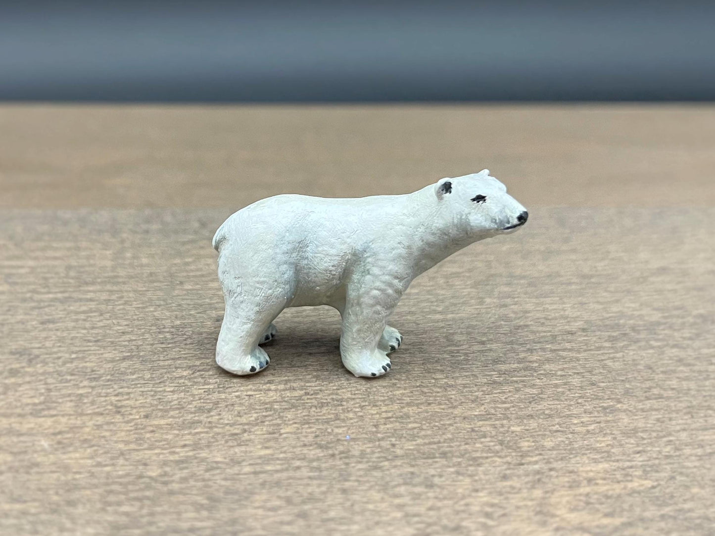 Miniature Polar Bear 1:64 Scale Hand-Painted Realistic Side View