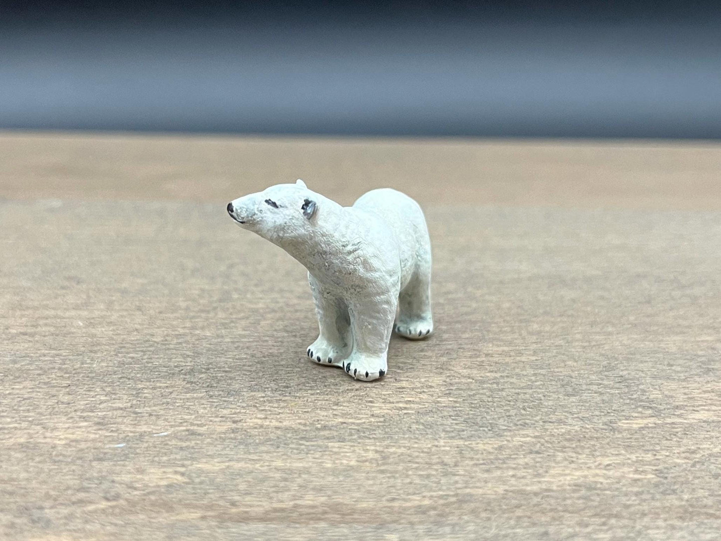 Miniature Polar Bear 1:64 Scale Hand-Painted Front View