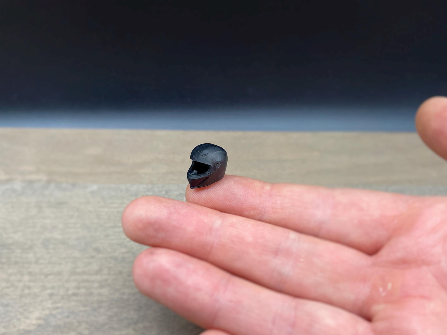 Miniature Motorbike Helmet Scale Comparison 1:12 and 1:24