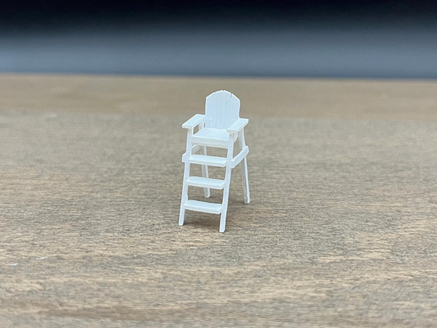 White Lifeguard Chair. Miniature Beach Scene Accessory. 1:64 Scale