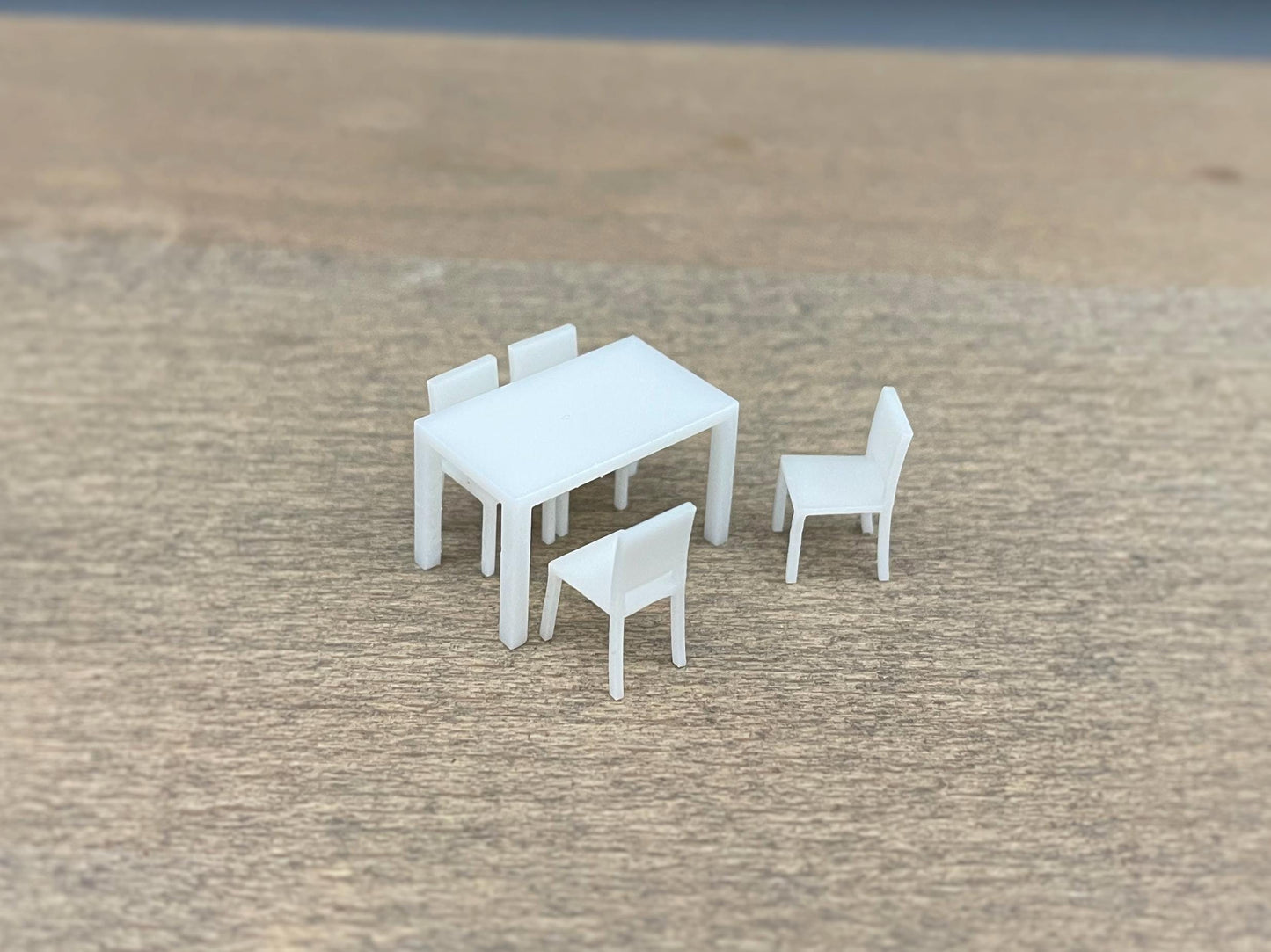 Miniature Table and Chairs 1:64 Scale Dollhouse Furniture Detail