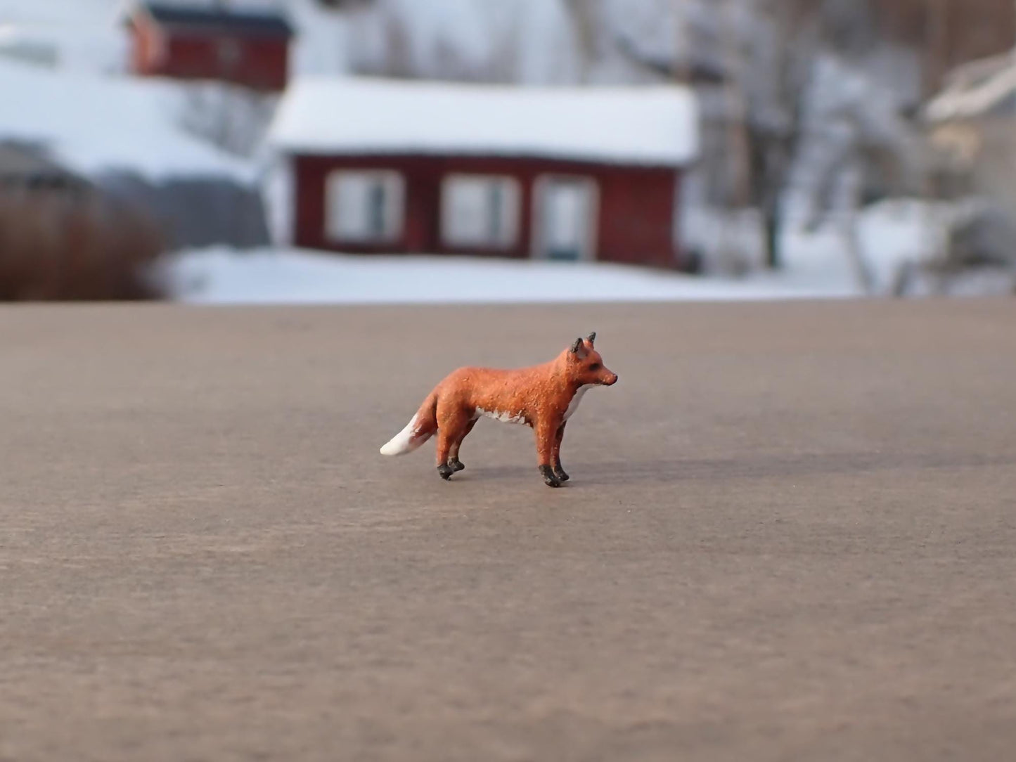 Miniature Red Fox 1:64 Scale Realistic Animal Replica Scale Comparison