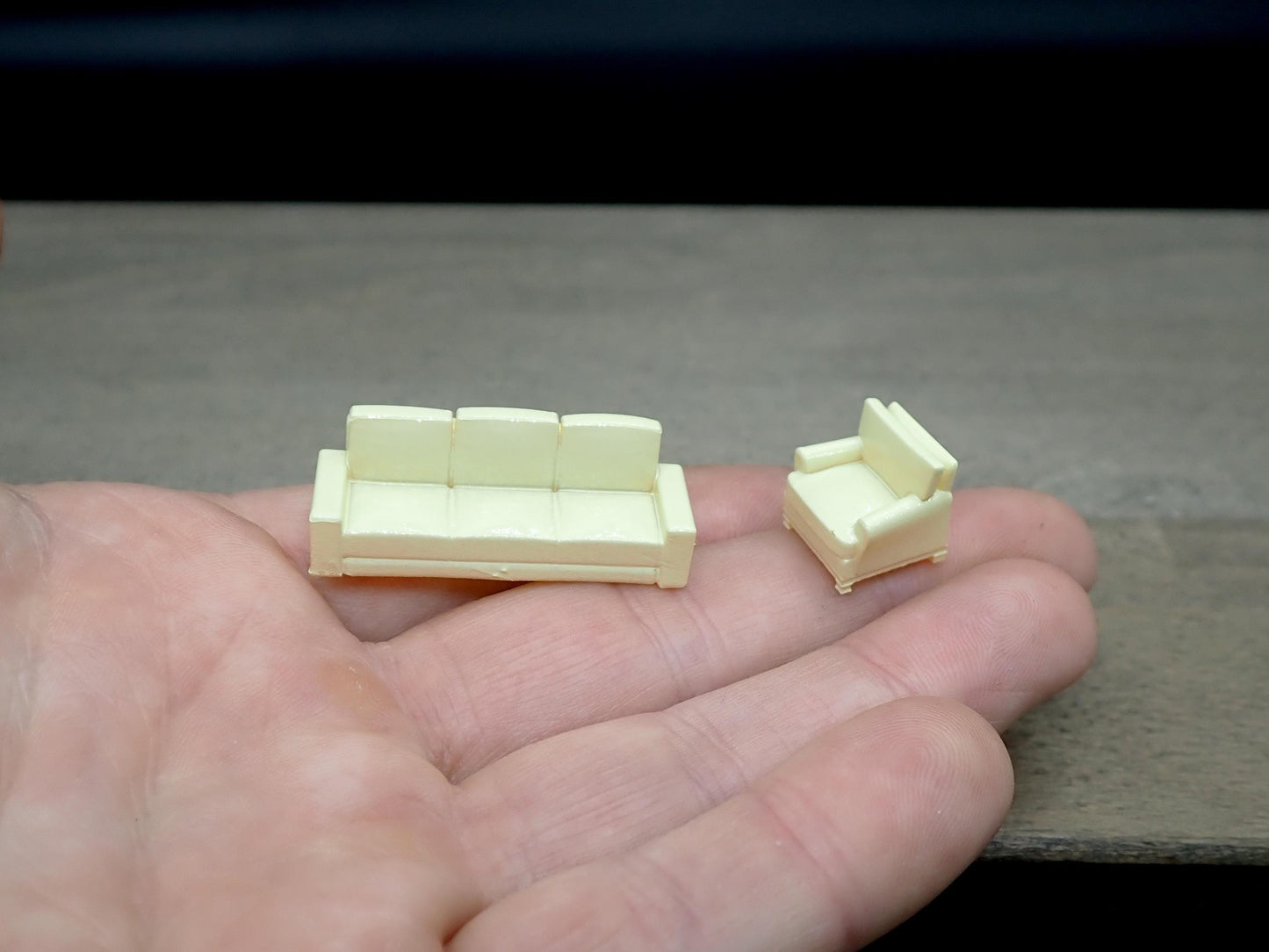 2 Piece Sofa Set. Miniature 1:64 Scale Furniture