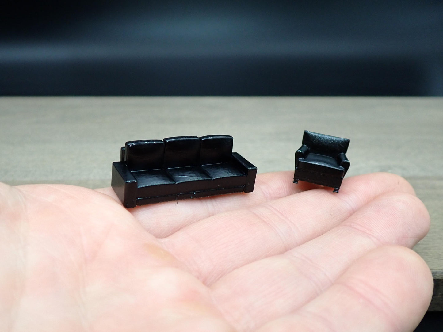 2 Piece Sofa Set. Miniature 1:64 Scale Furniture