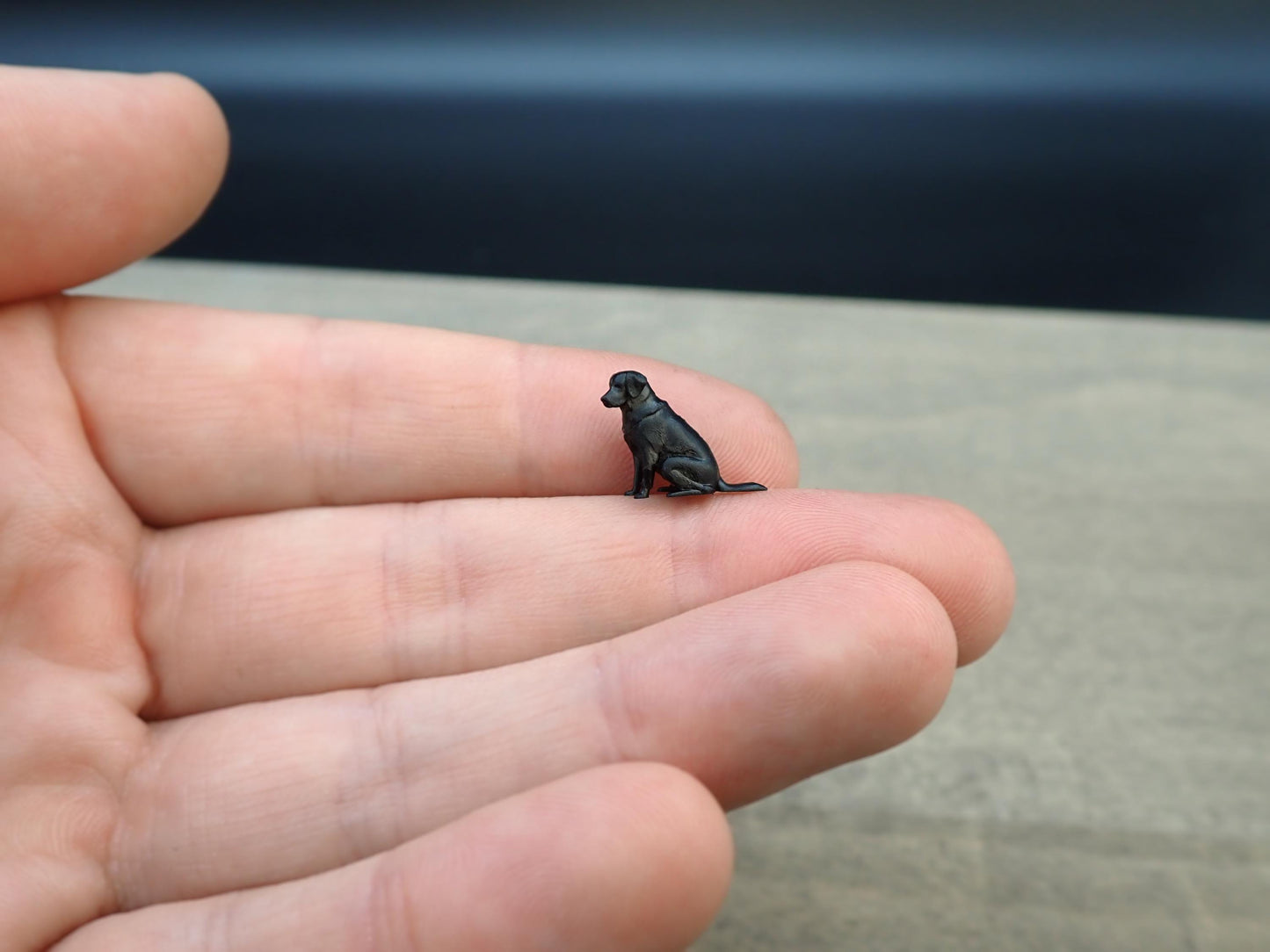 Labrador Dogs with Their Puppies. Miniature 1:64 Scale Pets