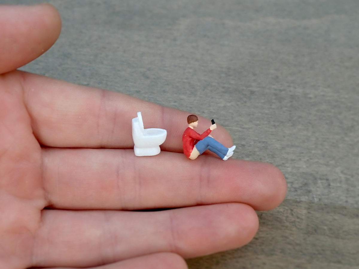 Miniature Person in Wheelchair 1:64 Scale Miniature Figure
