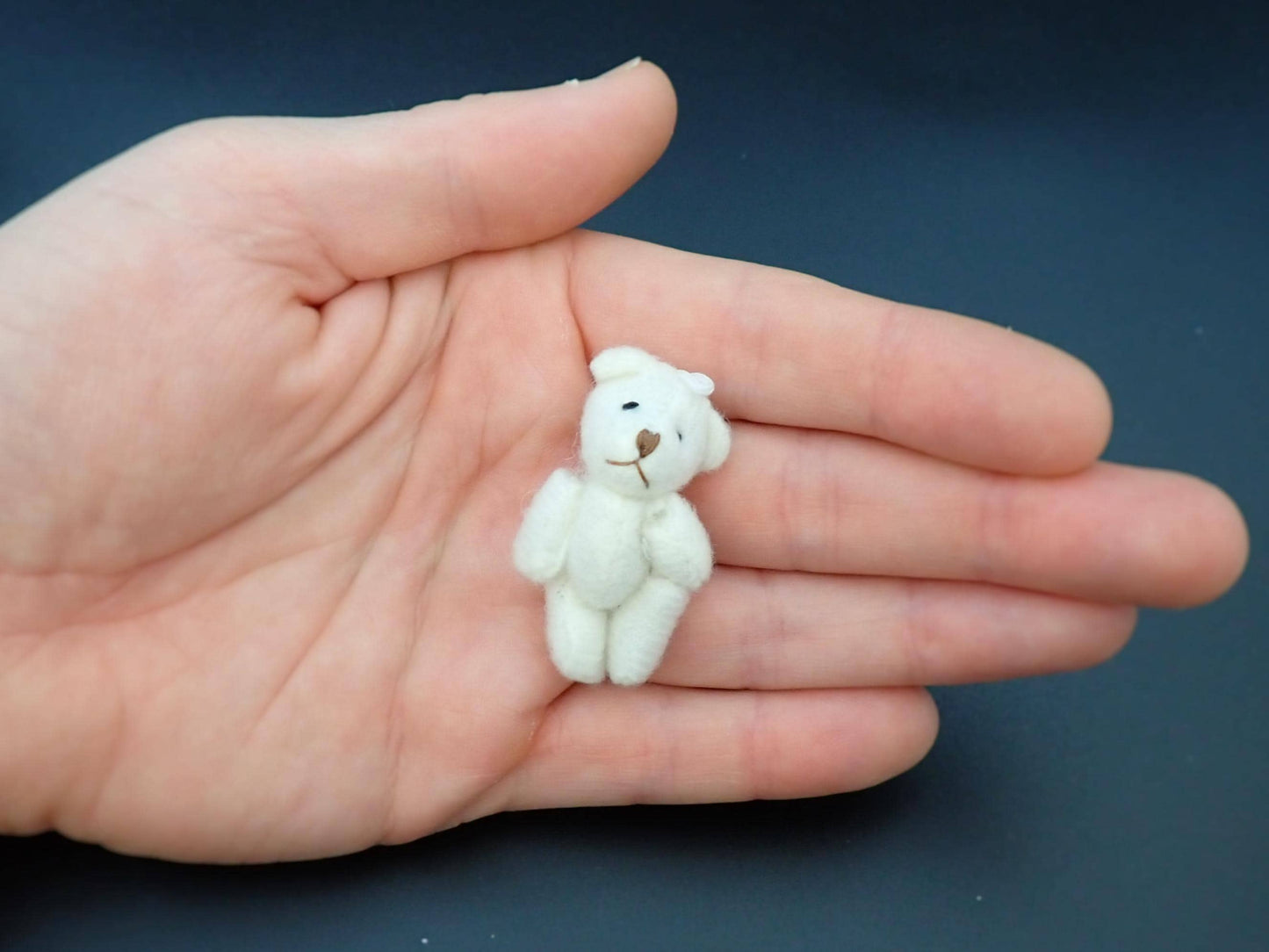Miniature Teddy Bear Plush Toy Dollhouse Accessory Pink