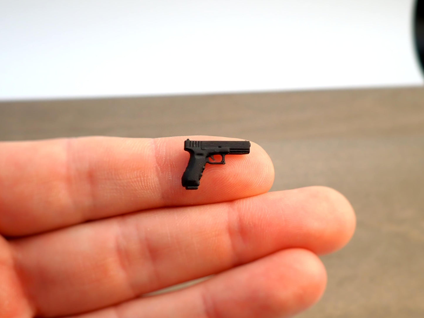 Miniature Replica Pistol. 1:12 or 1/6 Scale. Dollhouse Accessory