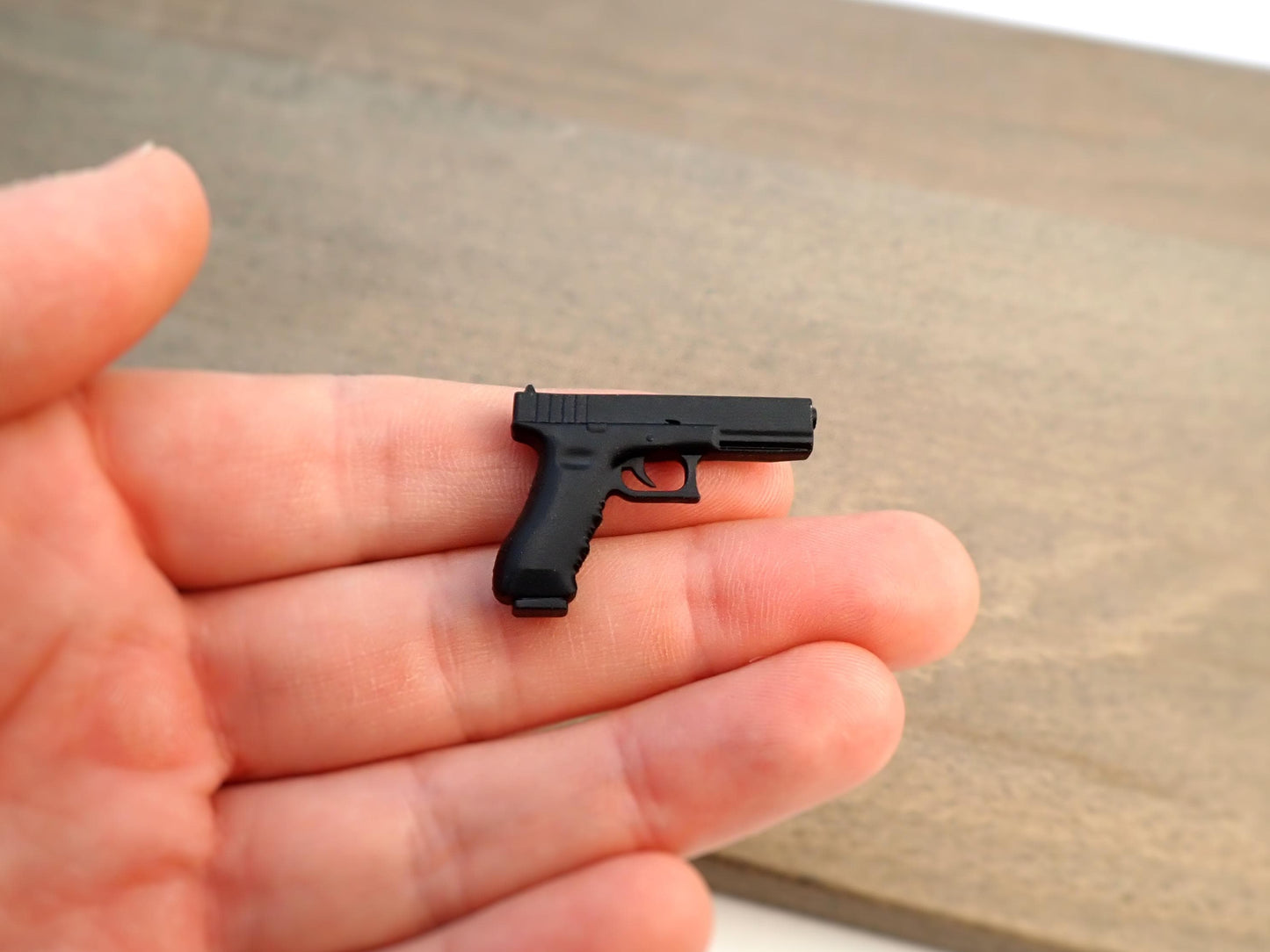 Miniature Replica Pistol. 1:12 or 1/6 Scale. Dollhouse Accessory