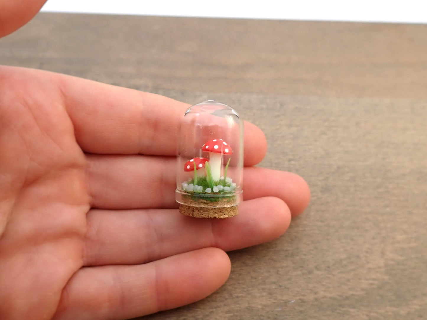 Miniature Mushroom Terrarium. 1:12 Scale Miniature Dollhouse Accessory
