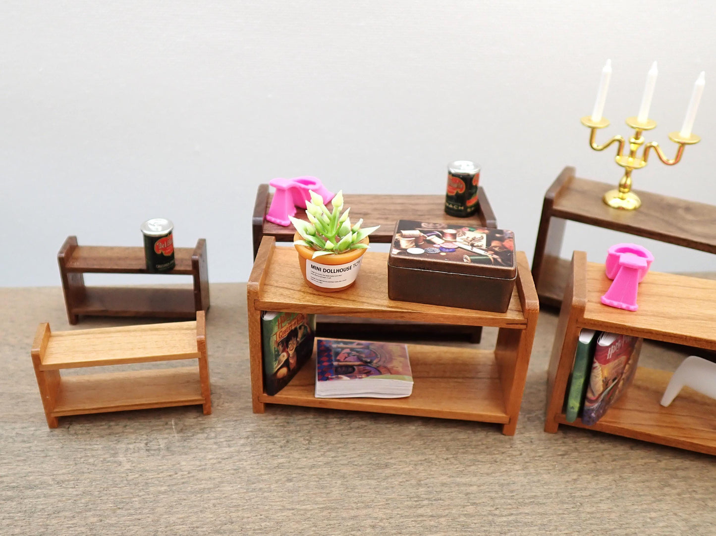 Miniature Shelf / Display Stand / Spice Rack. 1:12 or 1/6 Scale