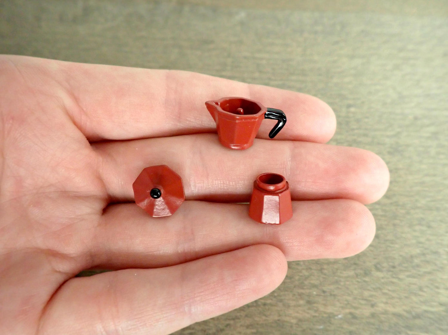 Miniature Moka Pot, Italian Espresso Maker. 1:12 Scale Kitchen Accessory