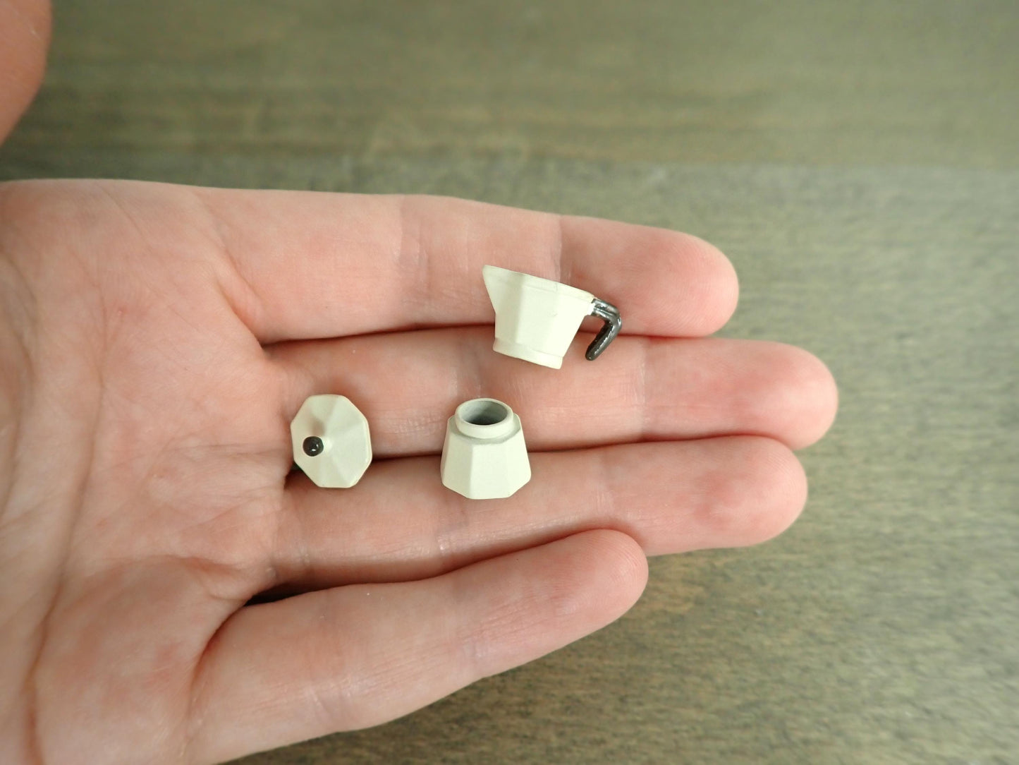 Miniature Moka Pot, Italian Espresso Maker. 1:12 Scale Kitchen Accessory