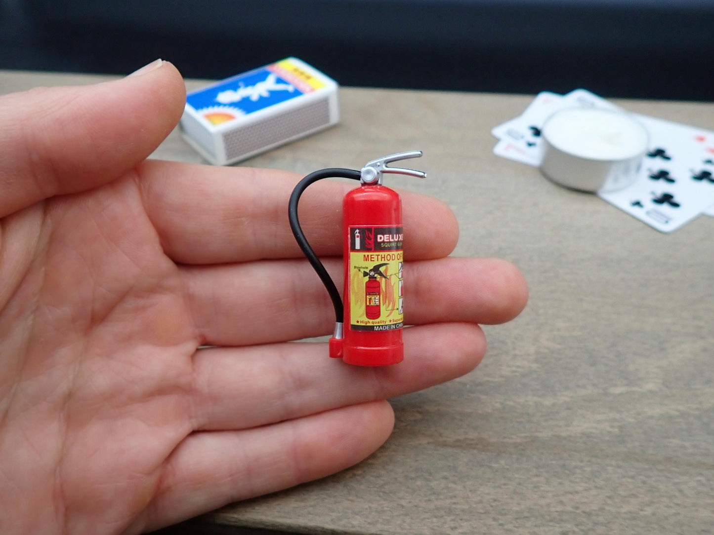 Miniature Fire Extinguisher. Realistic 1:12 Scale Dollhouse Accessory