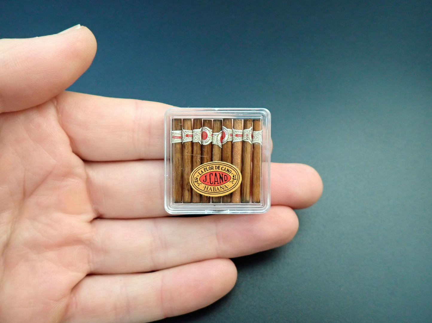 Miniature Cigar Box with Cigars. 1:12 Scale Dollhouse Accessories