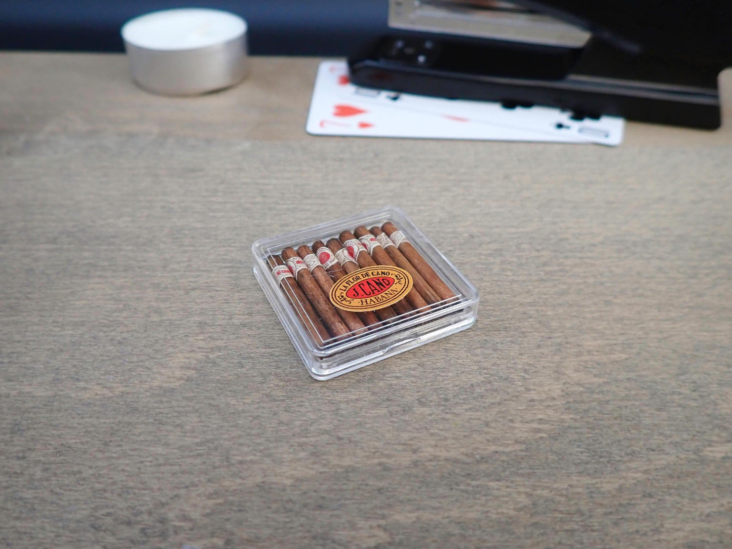 Miniature Cigar Box with Cigars. 1:12 Scale Dollhouse Accessories