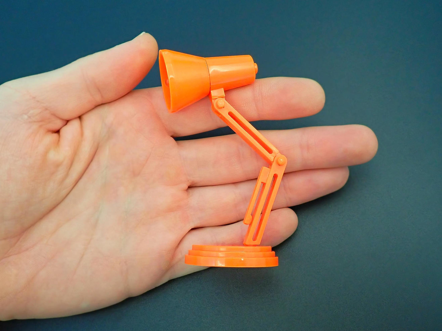 Miniature Desk Lamp. Adjustable Height with LED Light. 1:6 Scale.