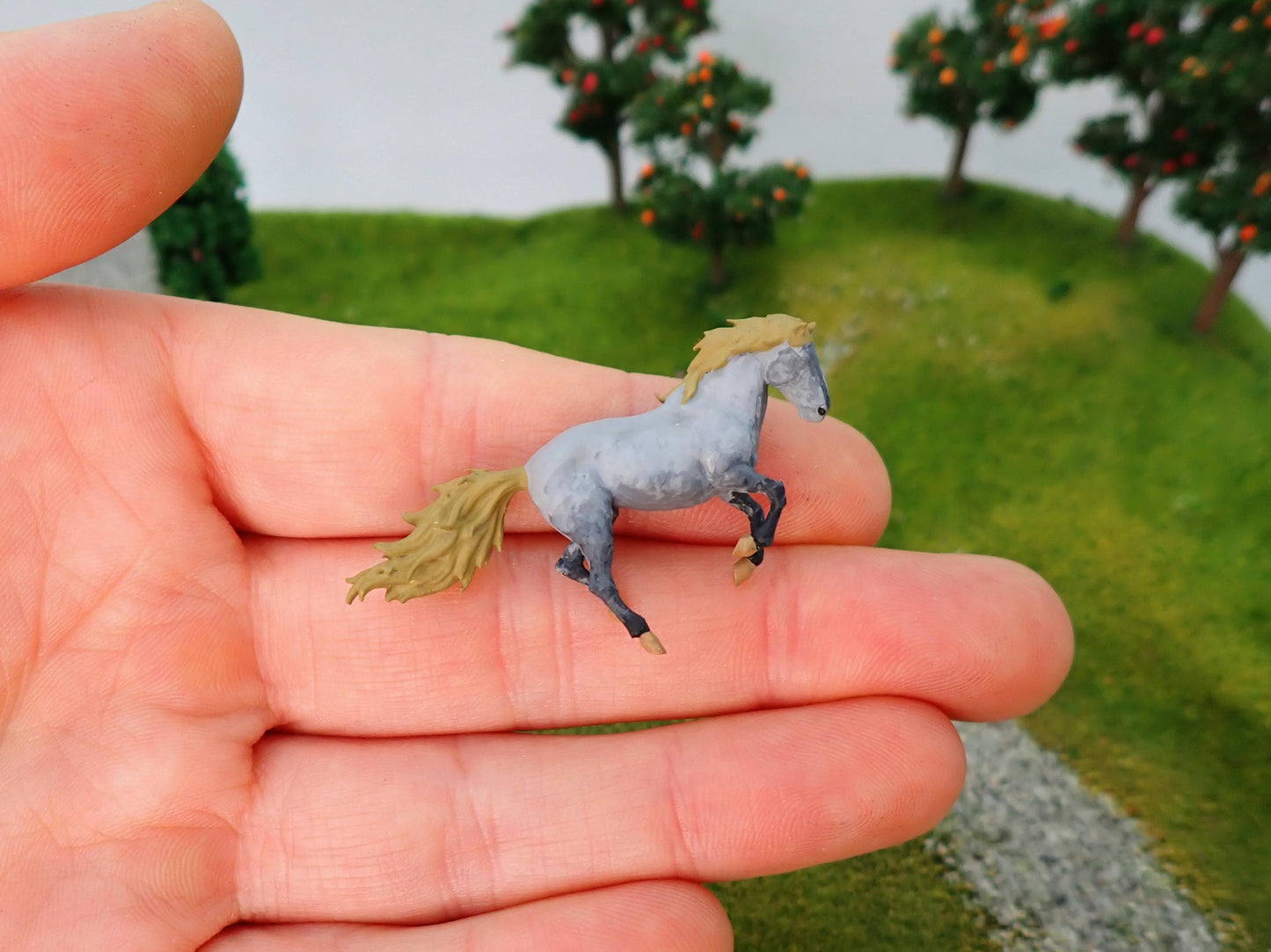 Miniature Hand-Painted Farm Horses 1:64 Scale Scale Comparison