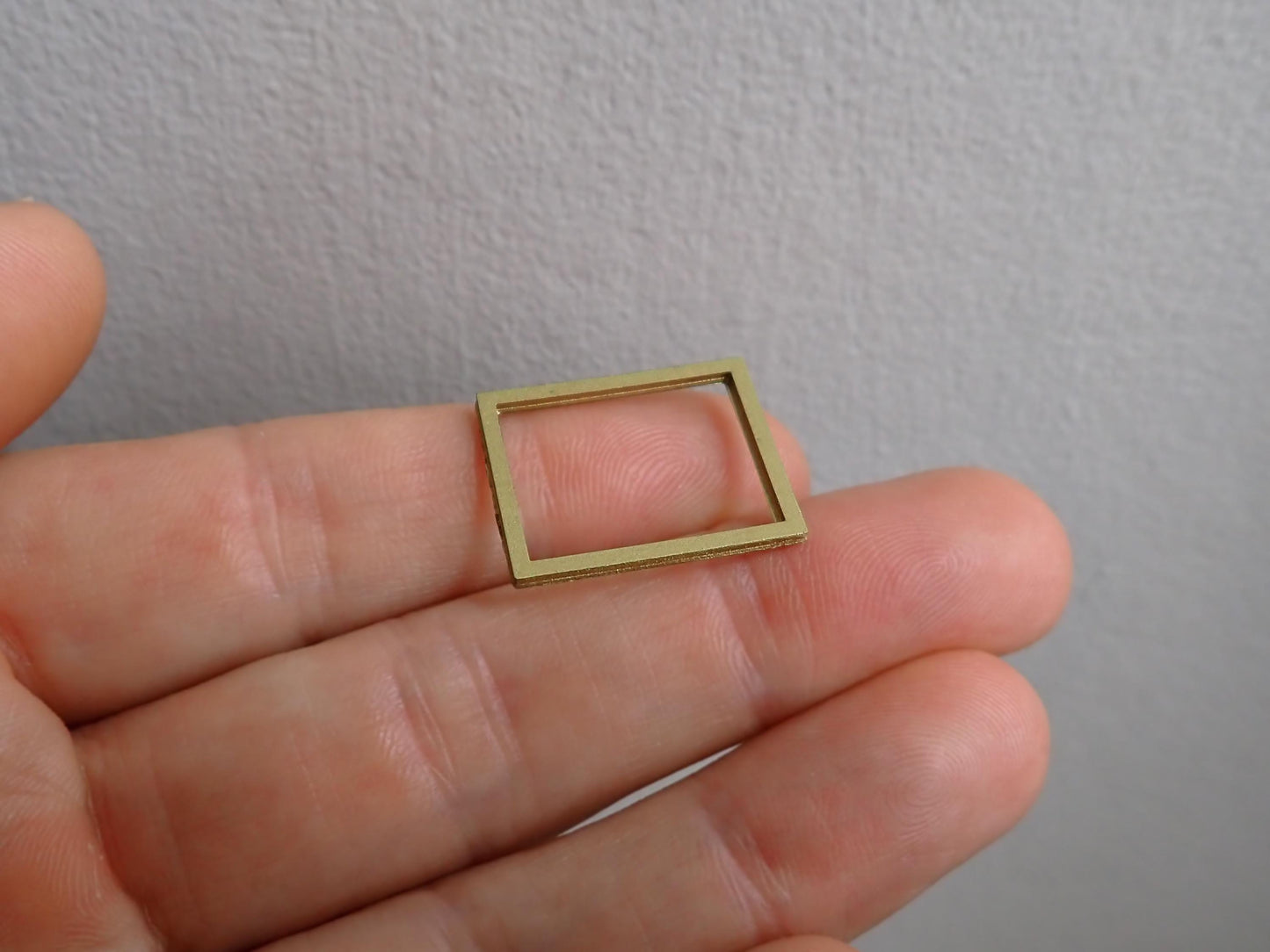 Tiny Gold Miniature Picture Frame 2cm x 2.5cm Scale Comparison
