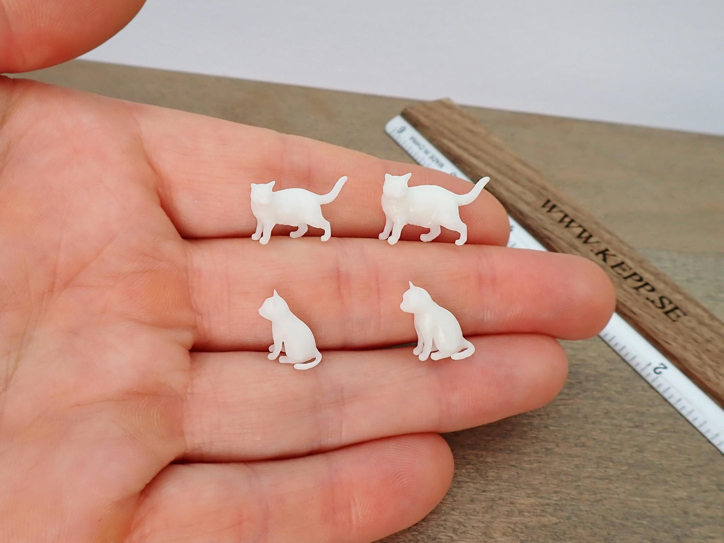 Miniature Cats Kittens 1:24 Scale Black White Scale Comparison