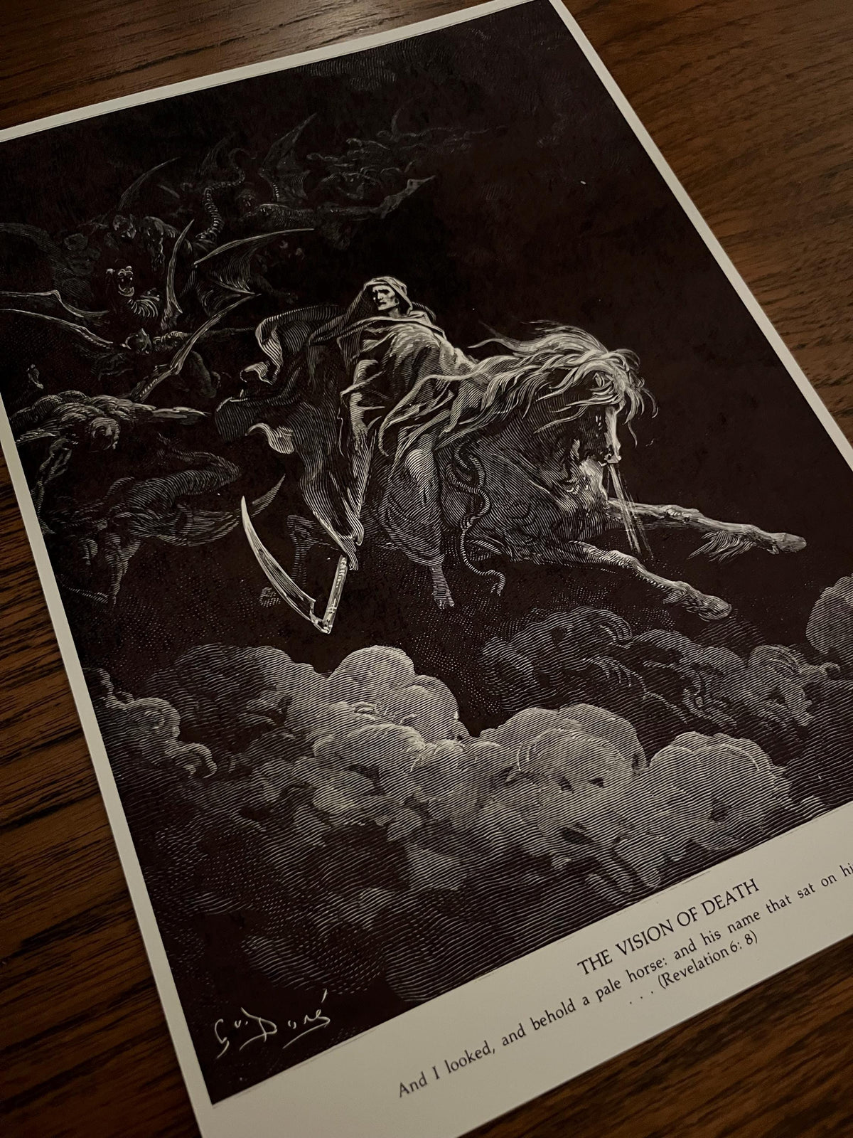 The Vision of Death Gustave Dore Art Print A4. Gothic Wall Art Reproduction. Dark Academia Horse