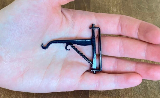 1:12 Scale Miniature Black Metal Wall Bracket / Hook. Dollhouse Accessory