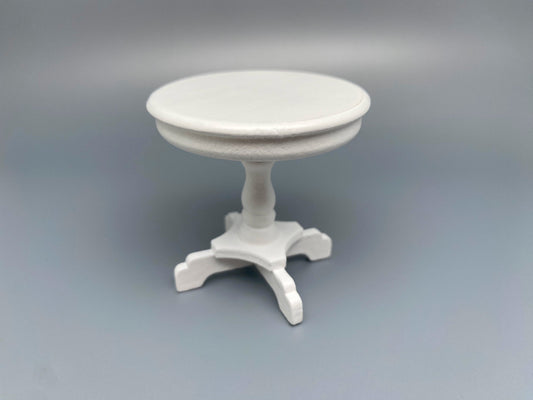 1:12 Scale Miniature White Round Table Wooden. Model Dollhouse Furniture